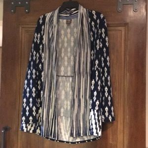 Blue and white cardigan from Anthropologie. Size S